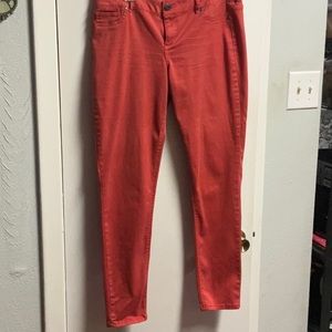 Maurice’s large regular skinny pants in dark coral